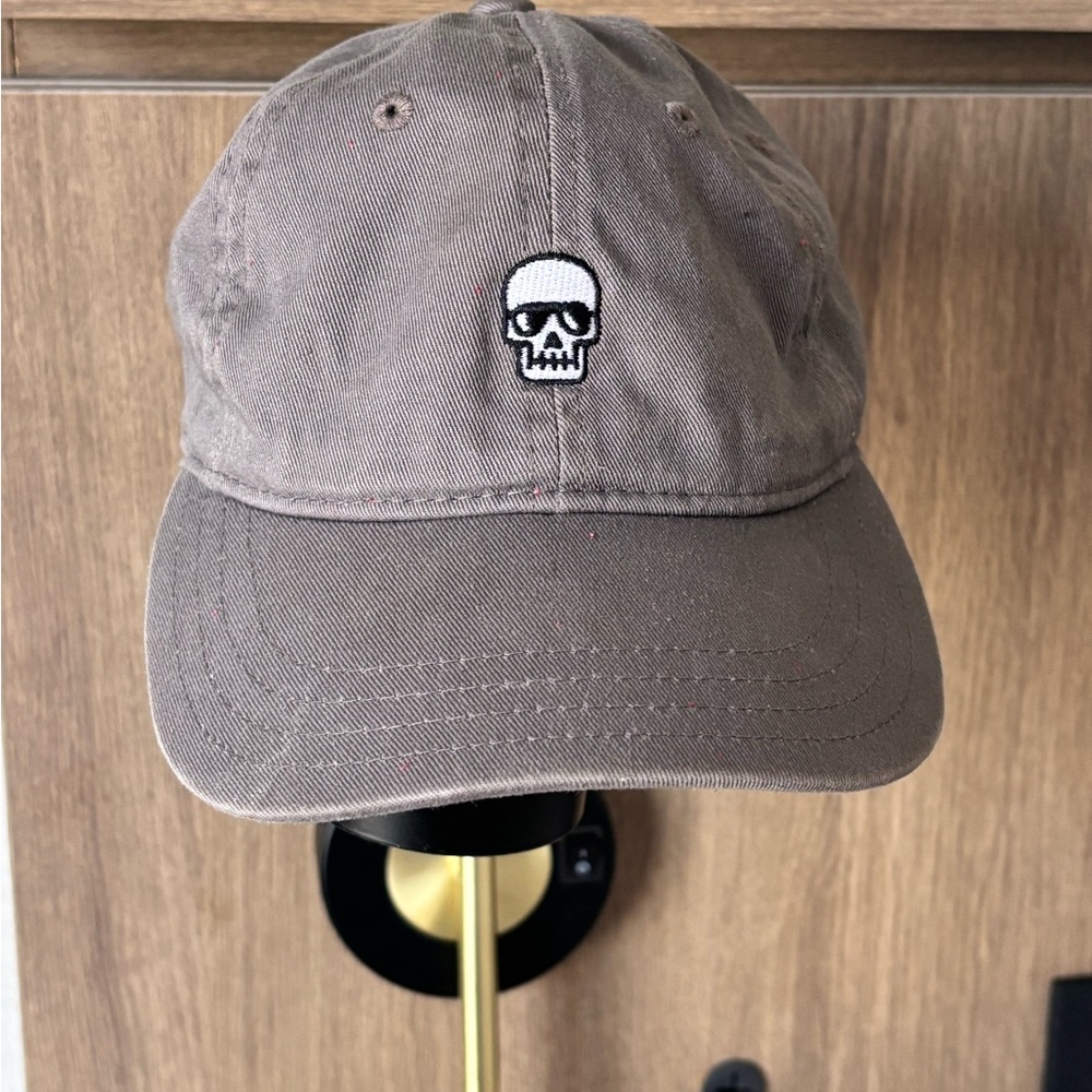 Gray Skull Embroidered Cap
